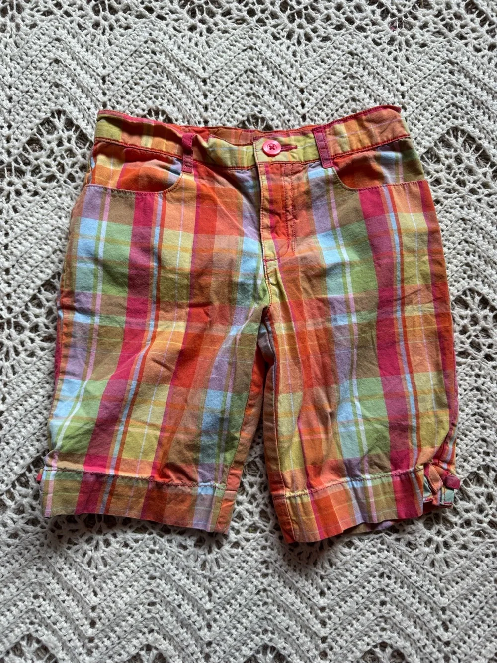 Y2K Gymboree Girl Shorts Size 7/8 Adjustable Colorful Play Clothes